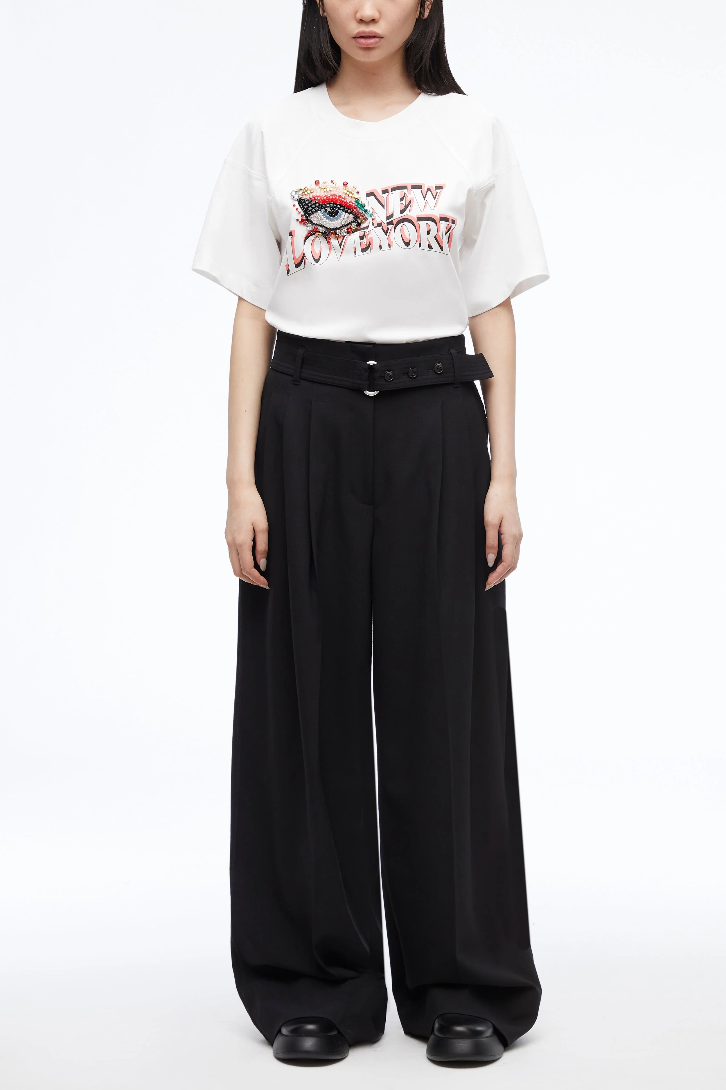 Bi Stretch Oversized Pleated Belted Pant - Image 3