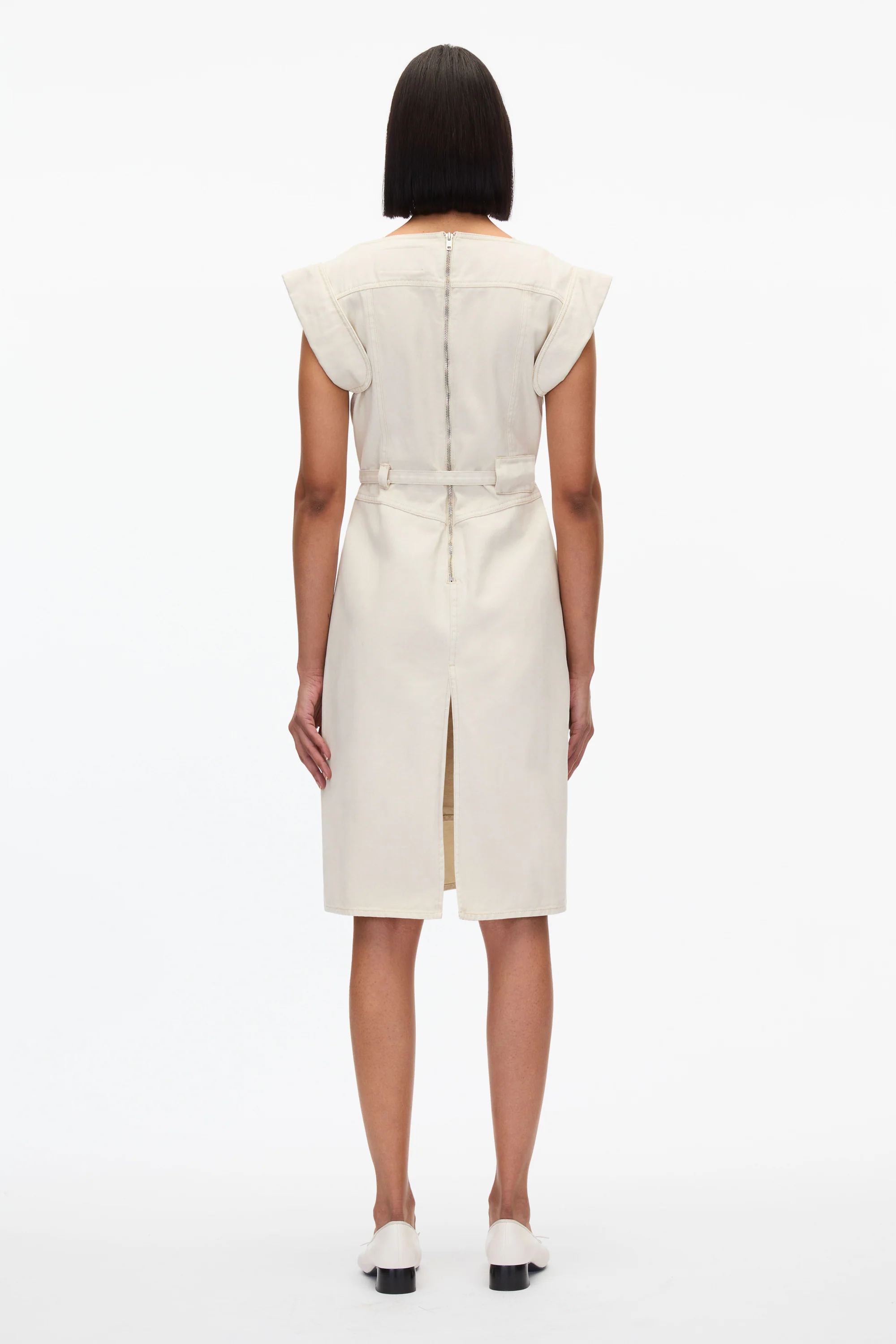 Deconstructed Belted Denim Dress - Image 3