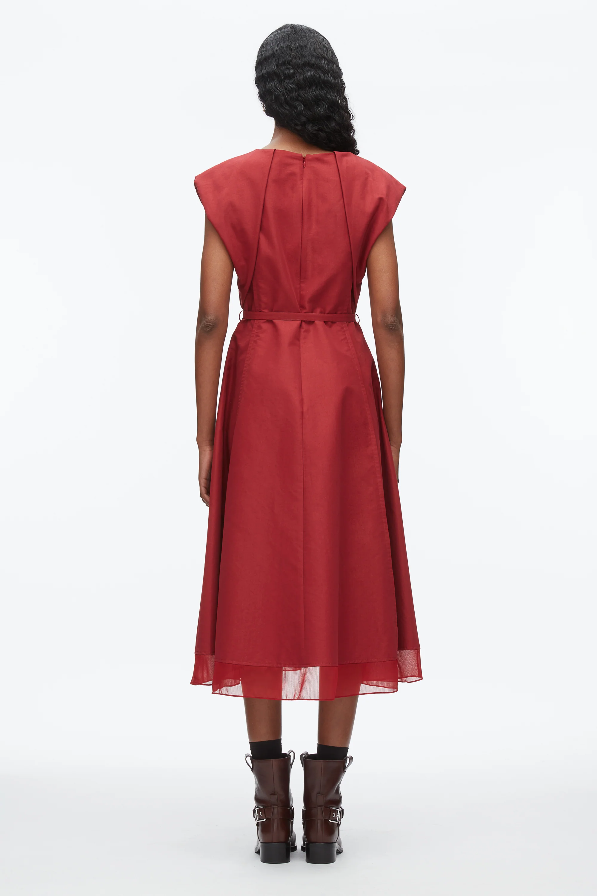 Draped Bow Dress with Belt - Image 4