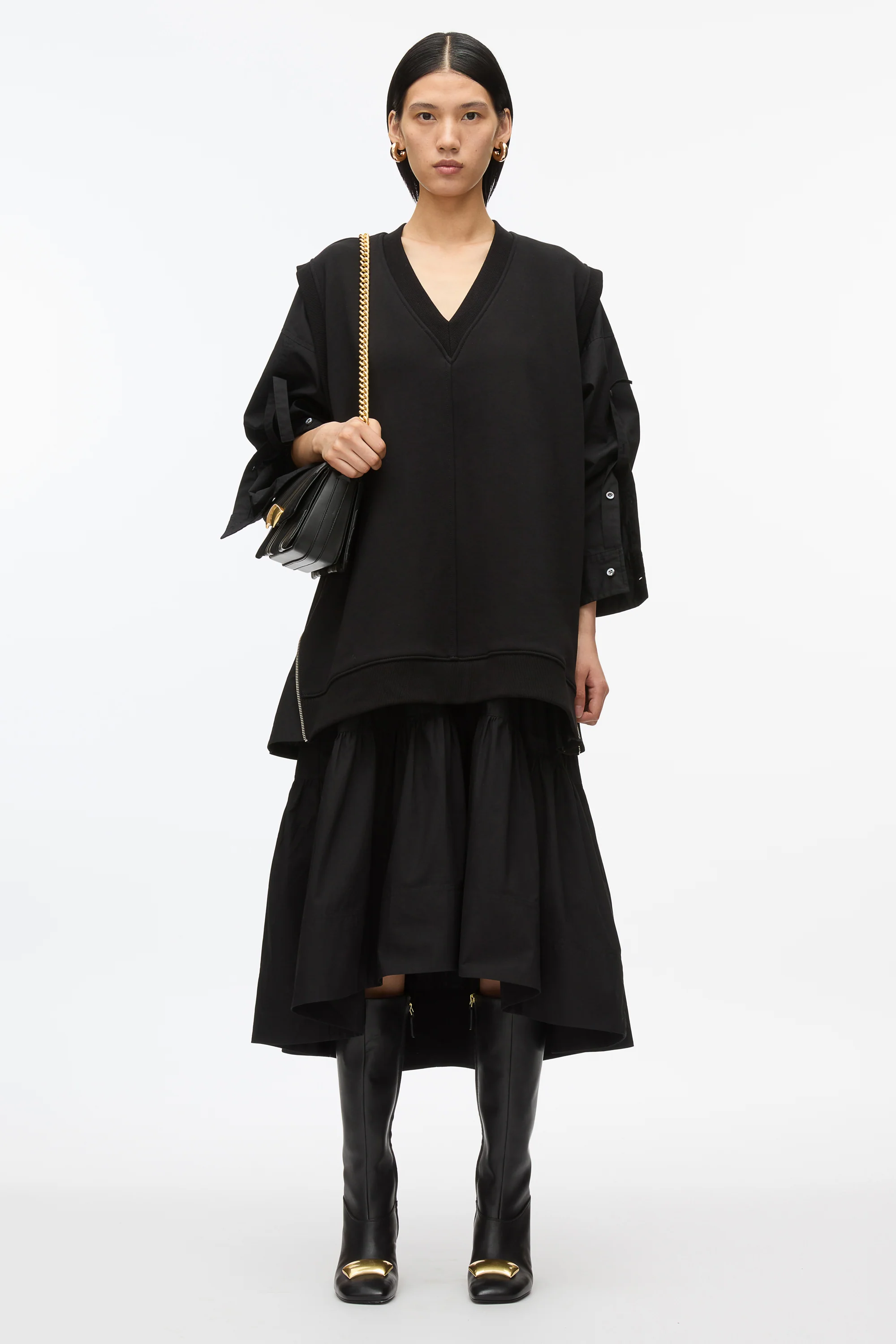 Oversized Vest Sweatshirt Combo Dress - Image 5