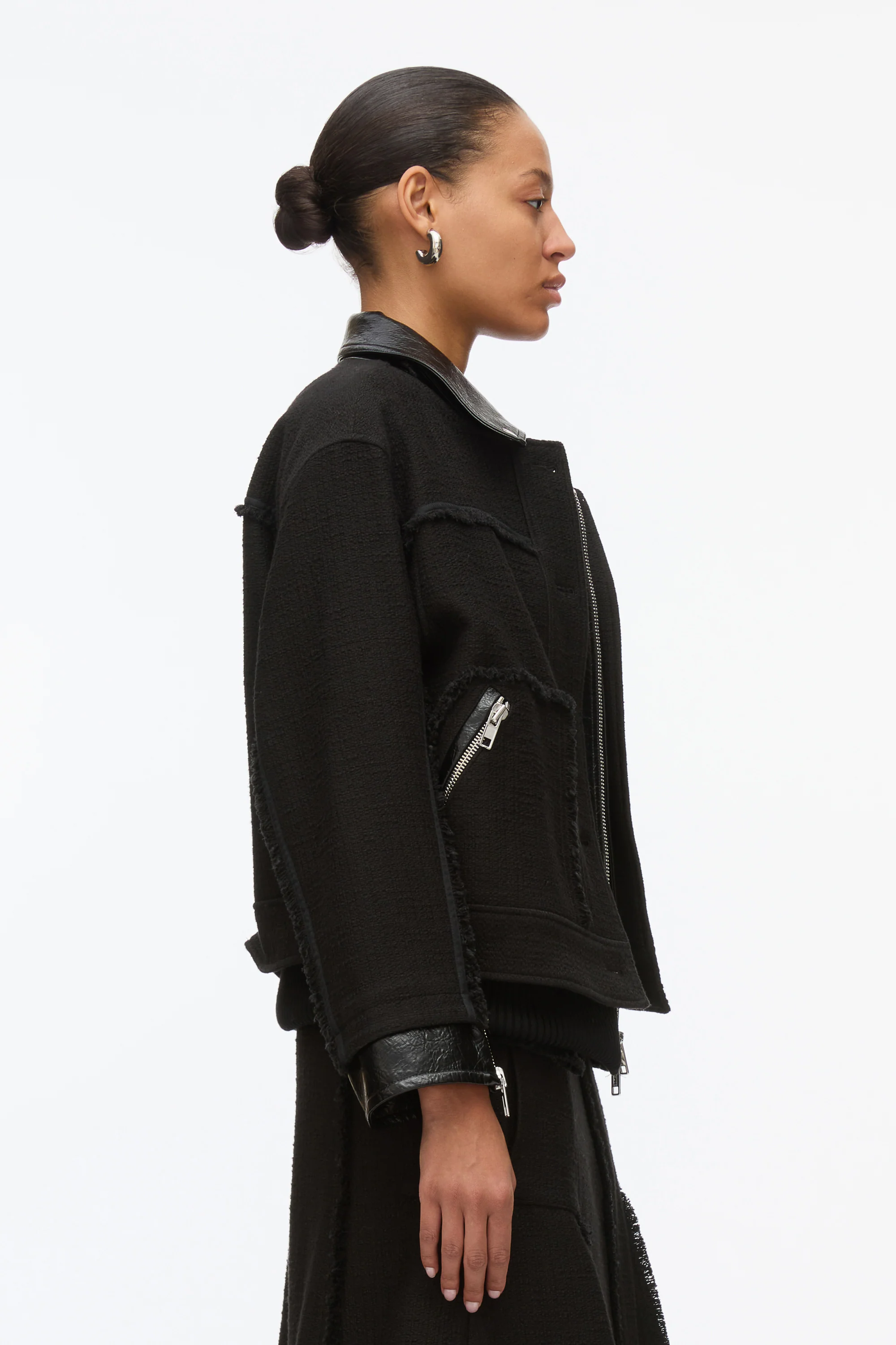 Hybrid Tweed Moto Jacket - Image 3