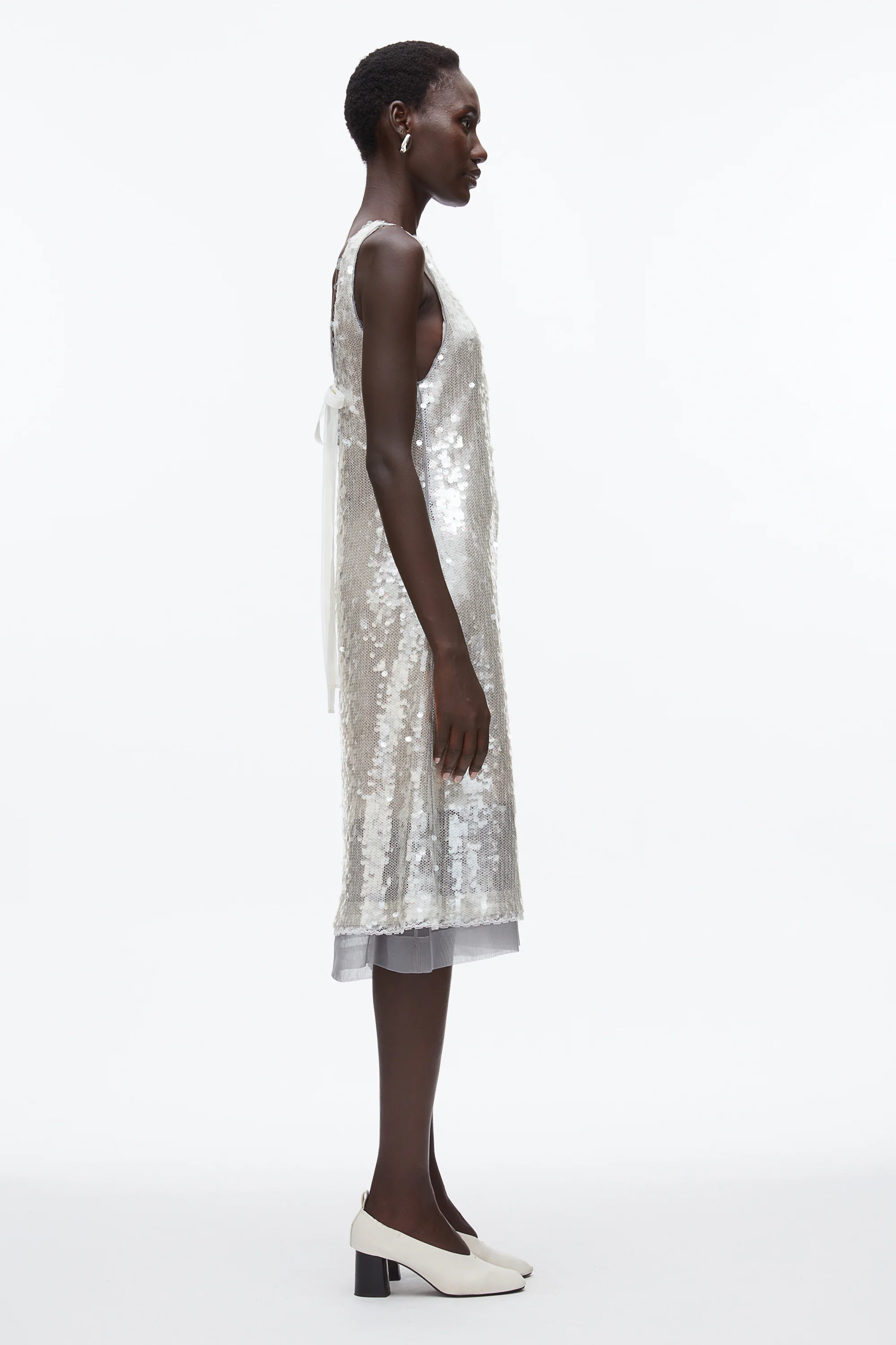 Sequin Tank Dress with Bow - Image 3
