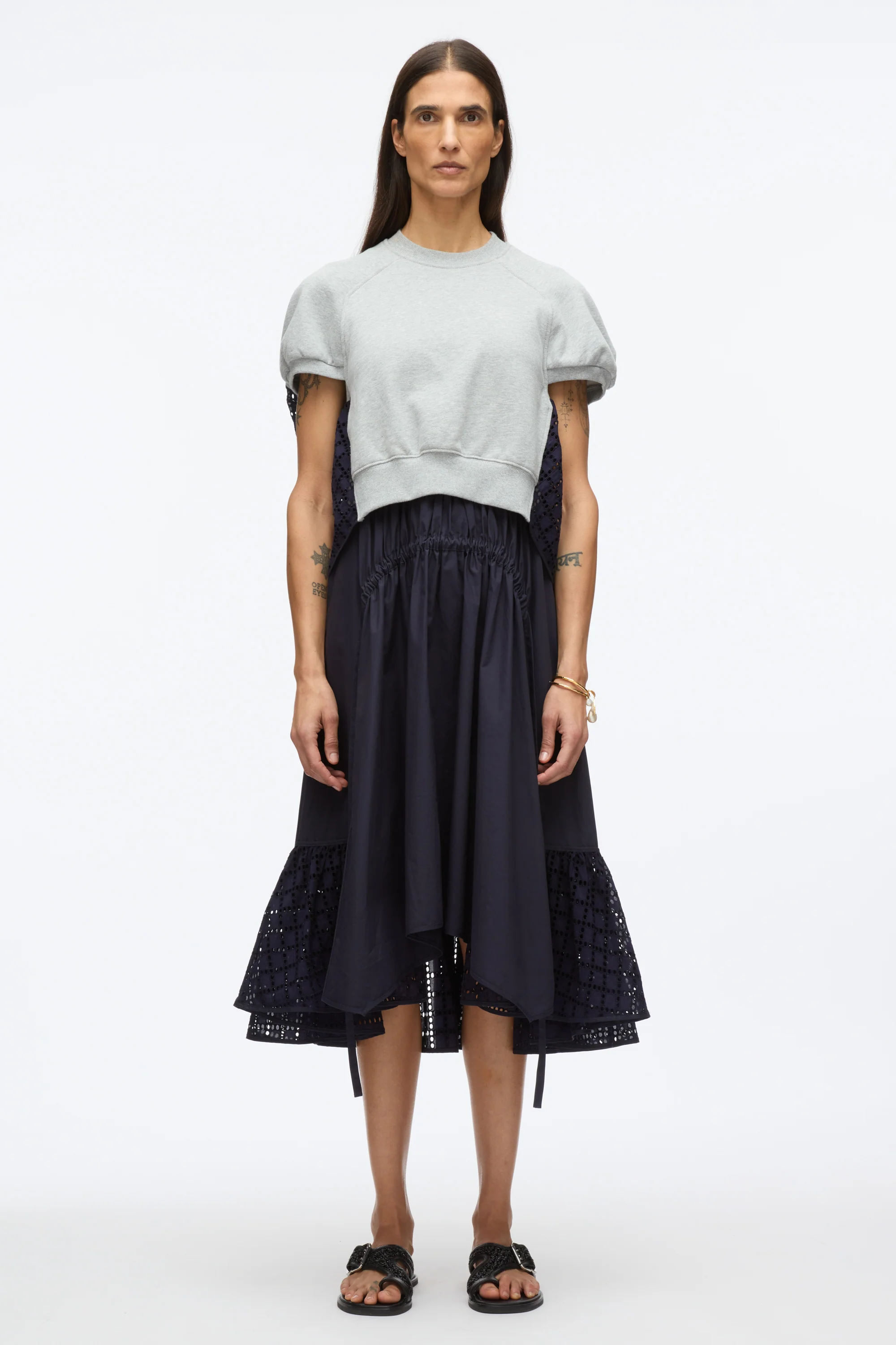 French Terry Dress with Broderie Anglaise - Image 6