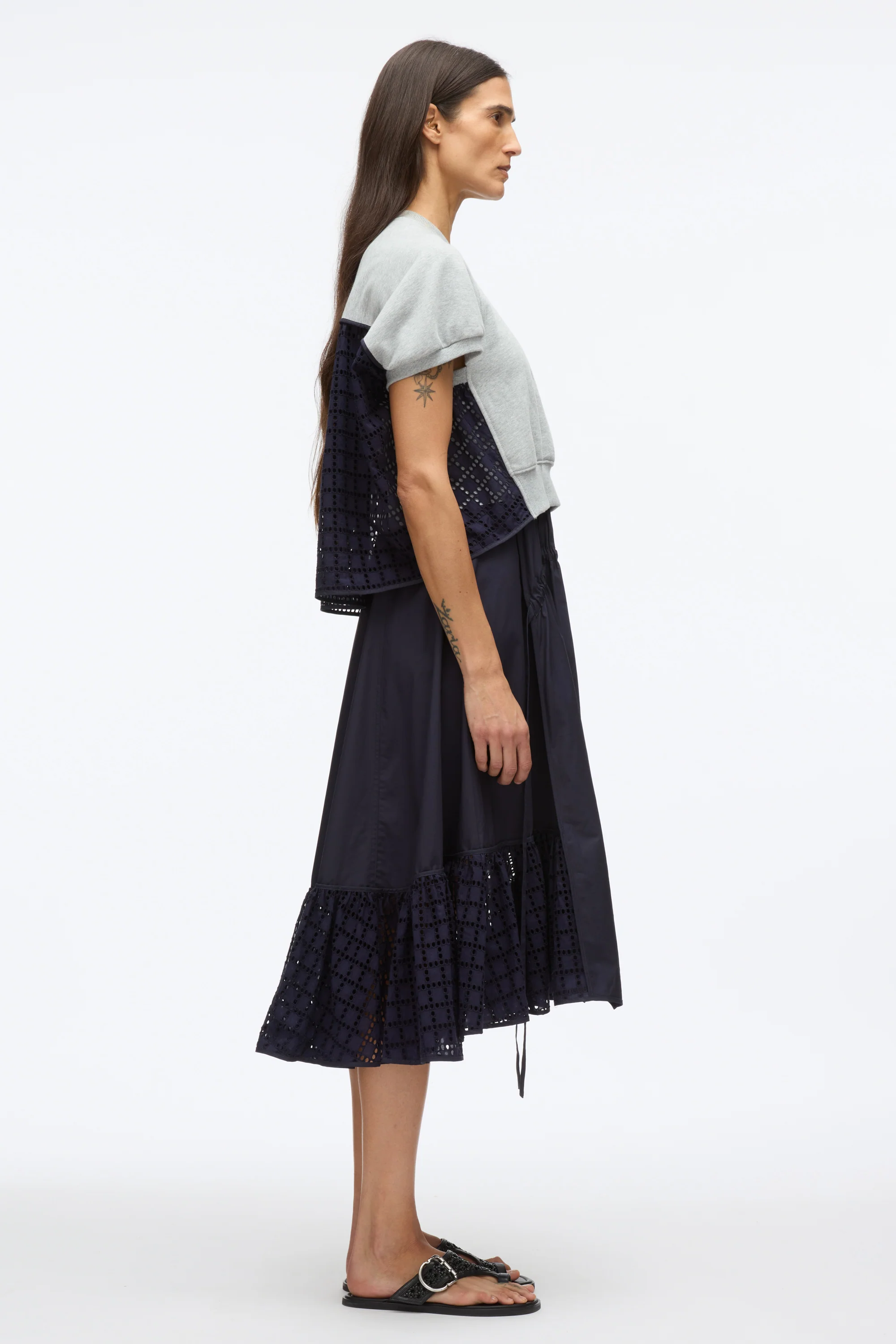 French Terry Dress with Broderie Anglaise - Image 7