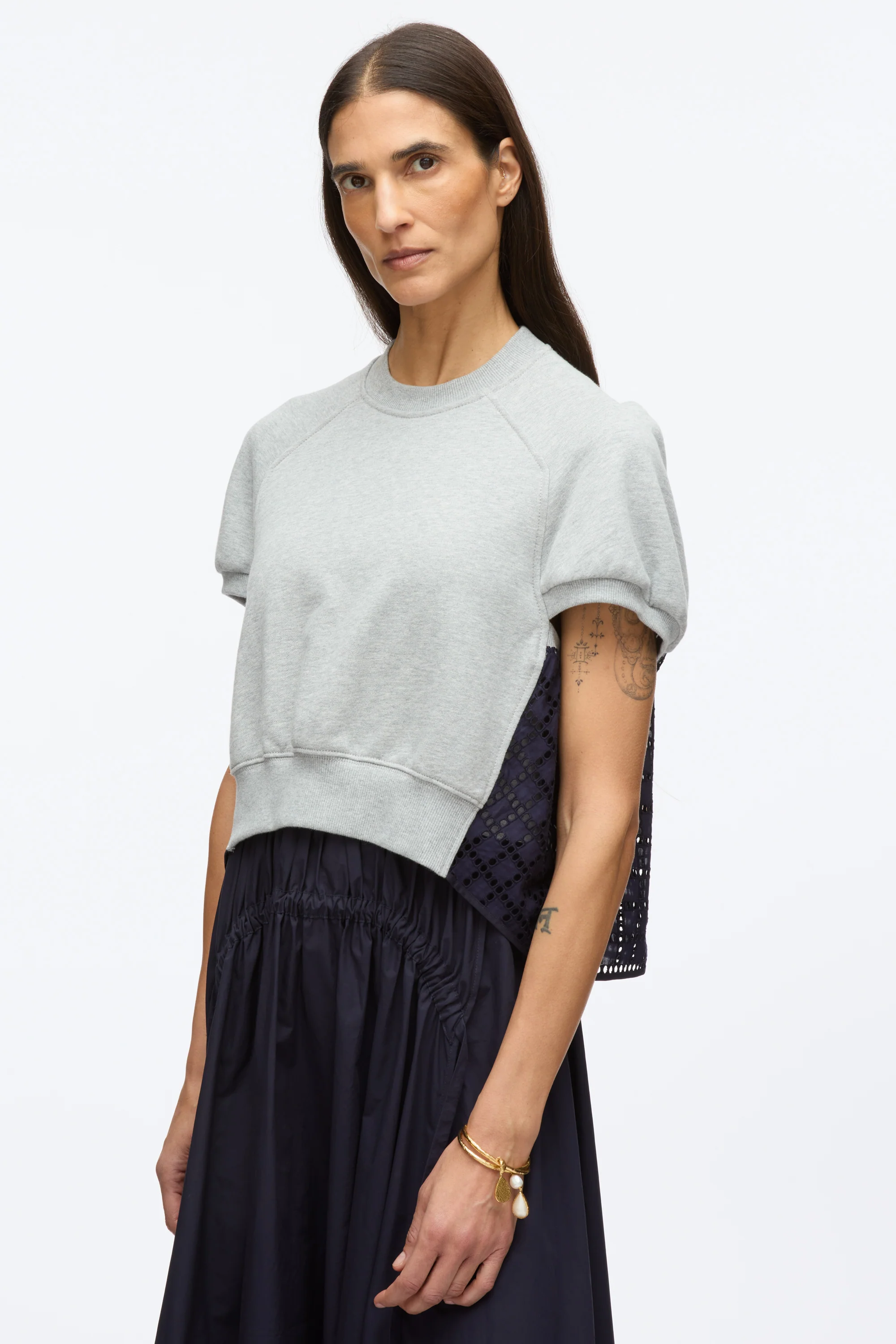 French Terry Dress with Broderie Anglaise - Image 10
