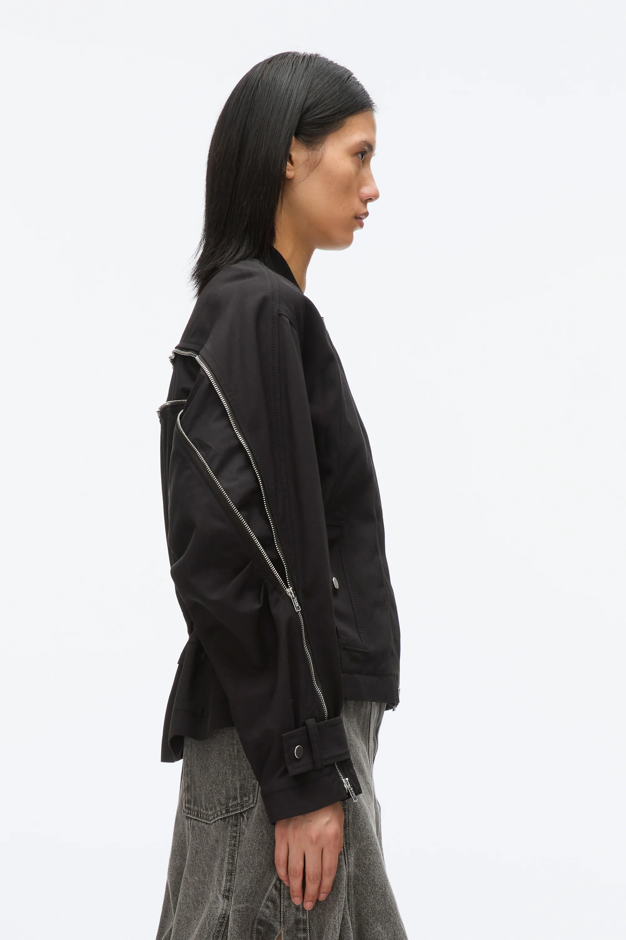 Zip Cocoon Back Bomber Jacket - Image 5