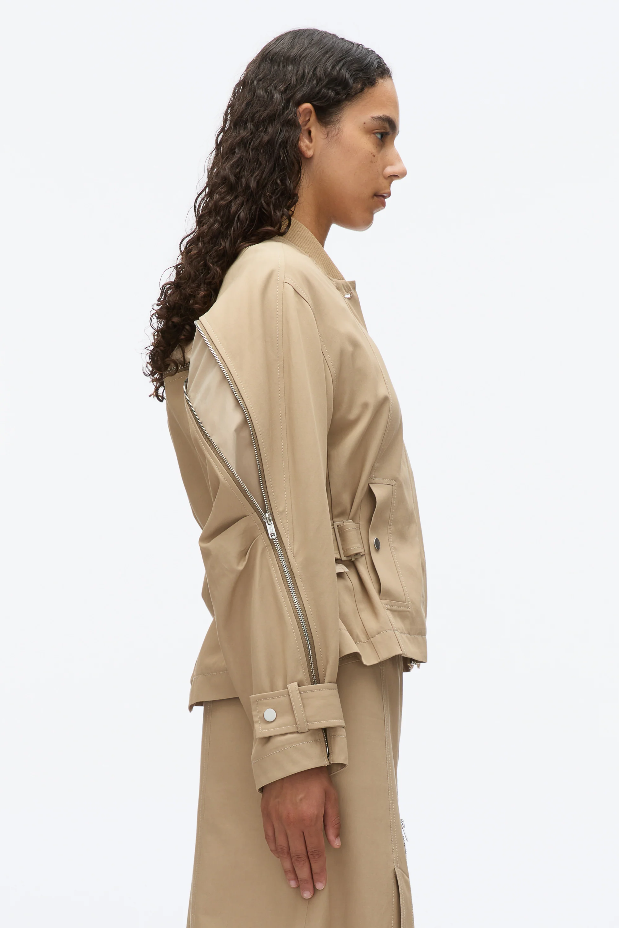 Zip Cocoon Back Bomber Jacket - Image 12